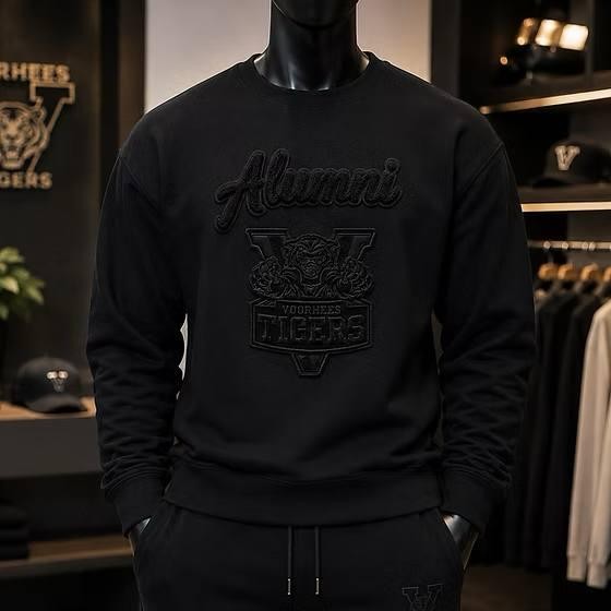 Alumni Black-on-Black Chenille Crewneck